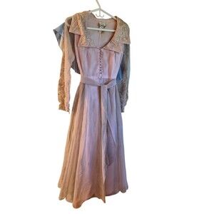Jacket Bryan Vintage 1960s Flowy Chiffon Party Dress Maxi Dress Pink Sz 6/8